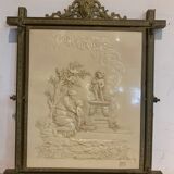 Miroir triptyque en bronze ciselé doré XX siècle