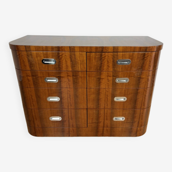 Art Deco walnut chest of drawers