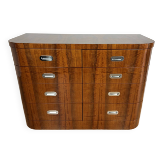 Art Deco walnut chest of drawers