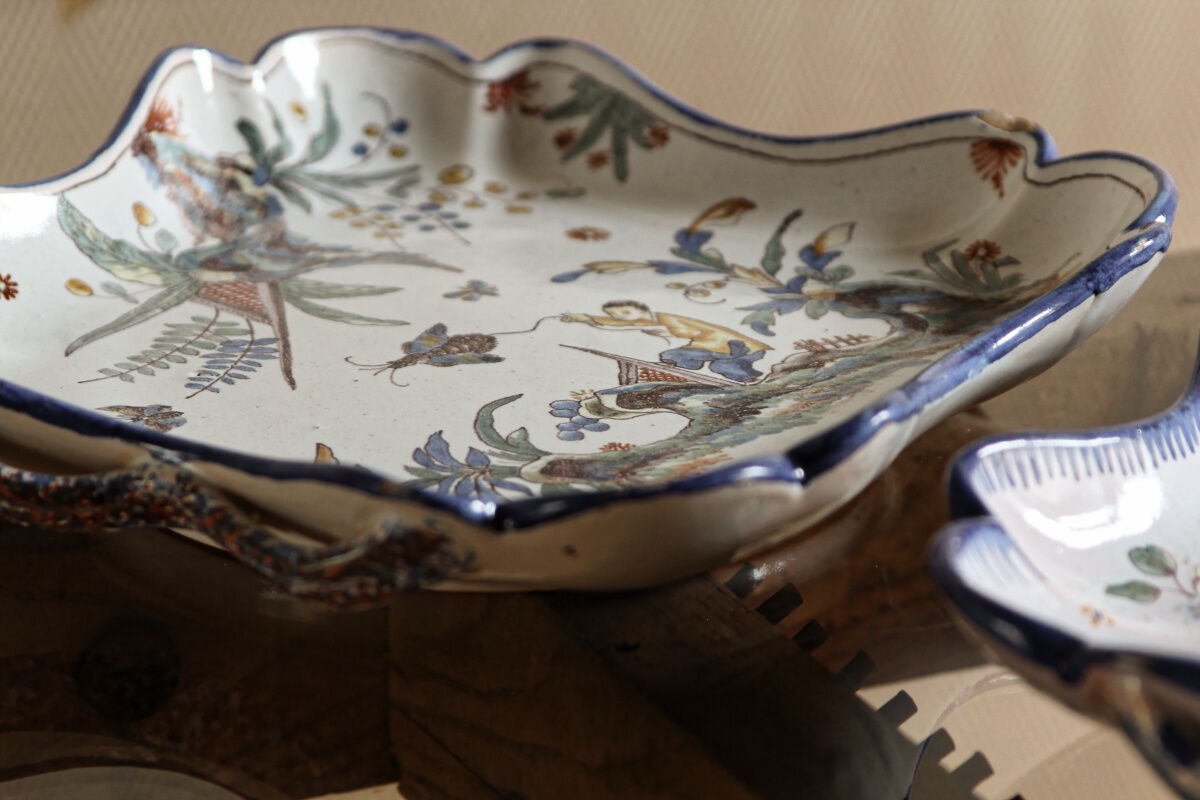 Pair of Nevers earthenware dishes