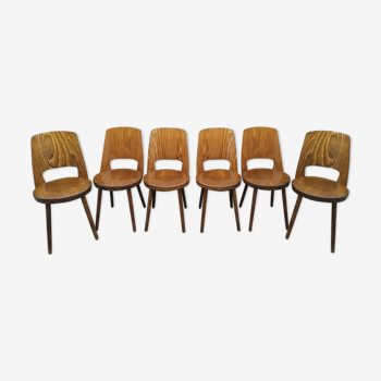 Série de 6 chaises Baumann modèle "Mondor" années 60
