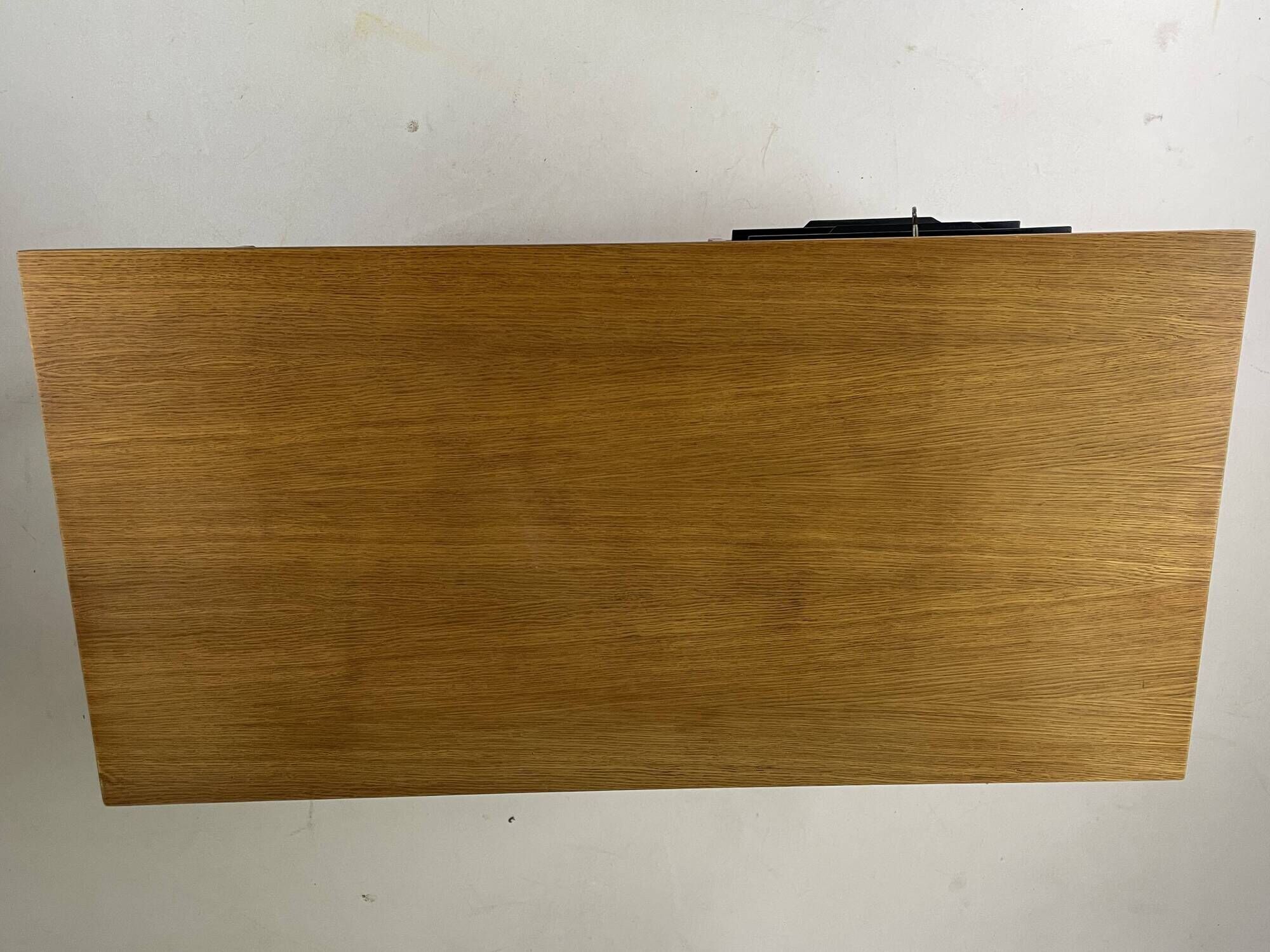 Vintage oak and black wood desk from the 60s