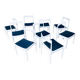 Belgian White Dining Chair, 1970s, Set of 9