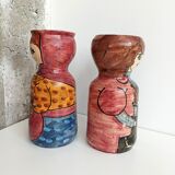 Pair of large terracotta pots signed, Portugal 80s