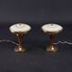 Rare pair of bedside lamps in curved glass attributed to Pietro Chiesa. Ita
