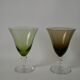 Set of 4 colored wine glasses with worked legs from the 50s