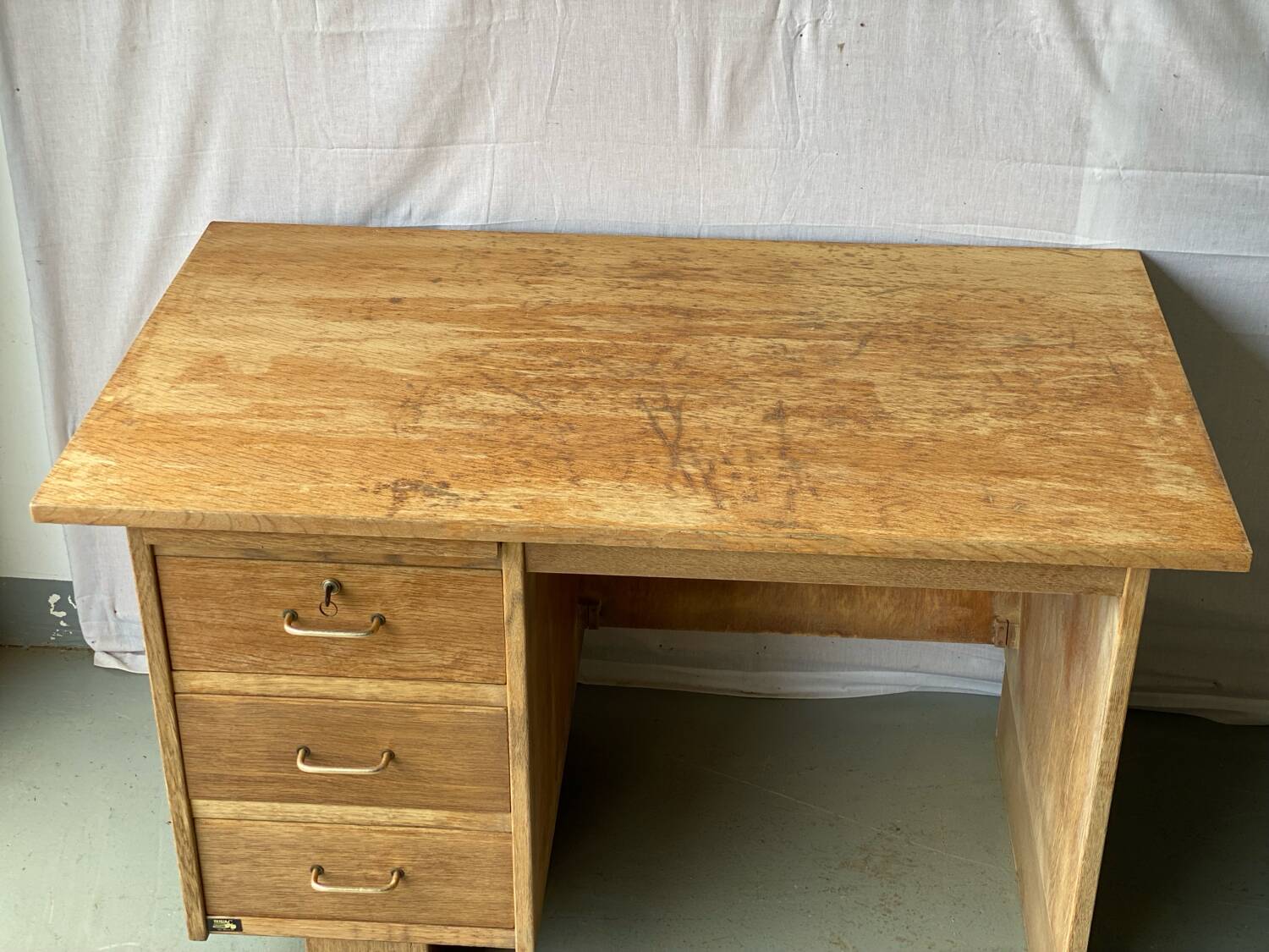Vintage Burac desk from the 50s in renovated wood