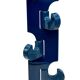 Porte-manteau mural vertical bleu Visiva Milano Italie années 70