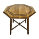 Table sculptée en bois antique à 8 côtés
