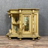 rare Venetian piece of furniture of a particular shape in lacquered wood circa 1850