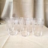 Suite of 5 glasses in crystal a cooked wine of the years 1930