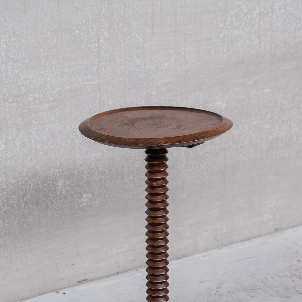 Turned mid-century wooden side table