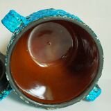 Covered ceramic pot fat-lava foam glaciers, enamels le cyclope, annecy