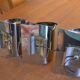 3 70s chrome metal wall lights
