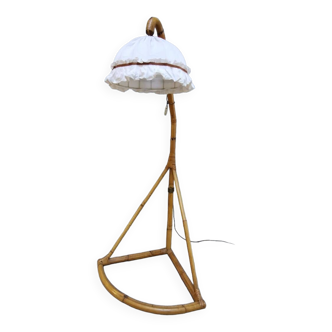 Bamboo and rattan reading lamp, Italy 1950s