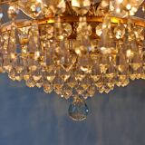 Crystal brass chandelier with 7 levels, attributed to Palwa, 1970s.