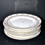 Niderviller set of 6 Empire plates and tureen in hard-paste porcelain with wheat decoration painted in gold, 1790