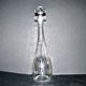 Carafe ancienne en cristal taillé et gravure dorée monogramme RG H33.5cm