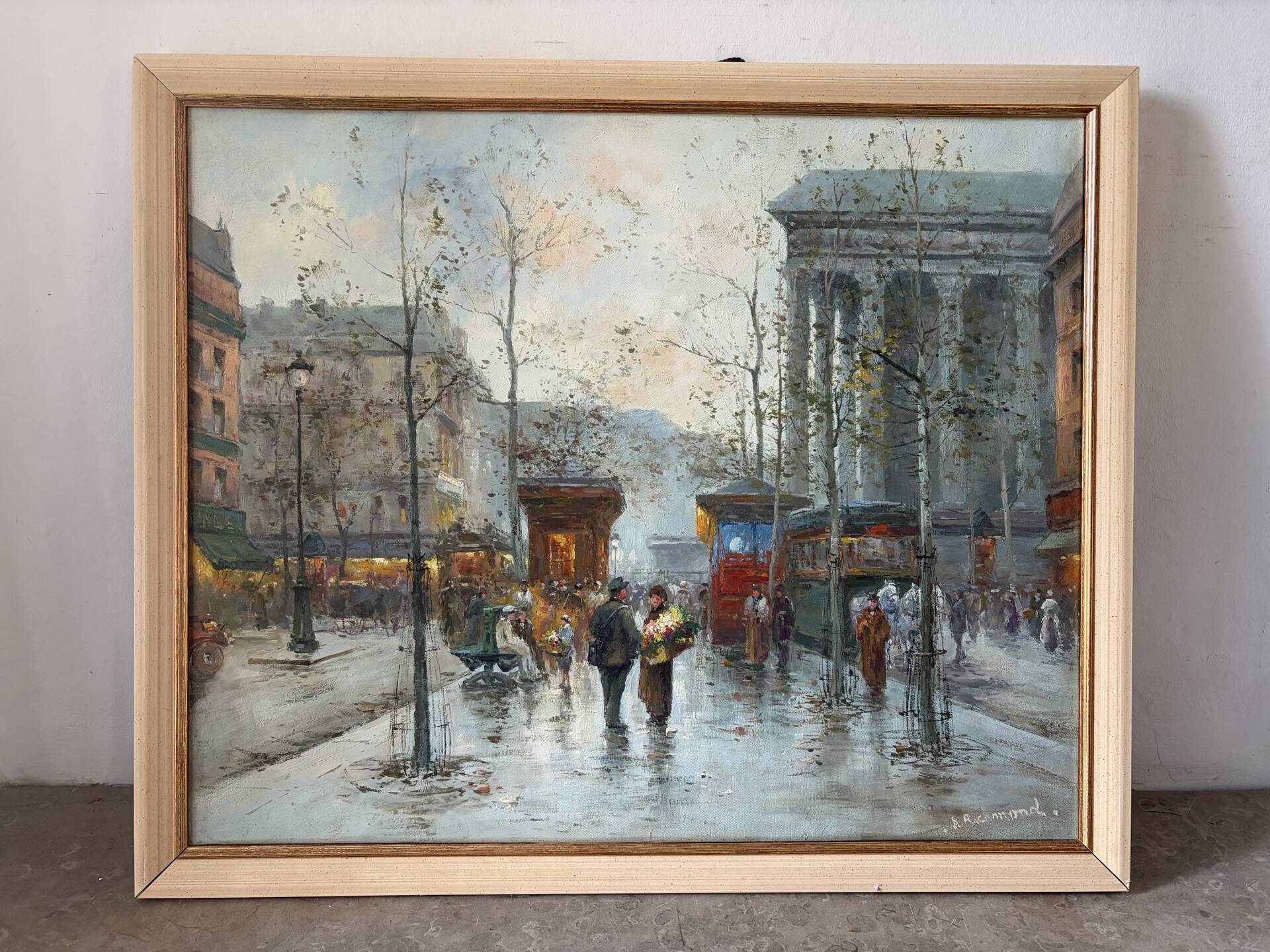 Place de la Madeleine, Paris, oil on canvas signed A Richmond