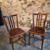 Pair of Luterma beechwood bistro chairs, early 20th century – Made in Estonia