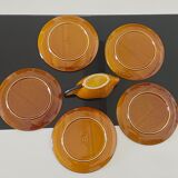 Set of 5 mustard yellow plates in slip