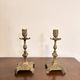 Pair of Gilded Brass Candle Holders Neo-Renaissance Napoleon III Swan Decor