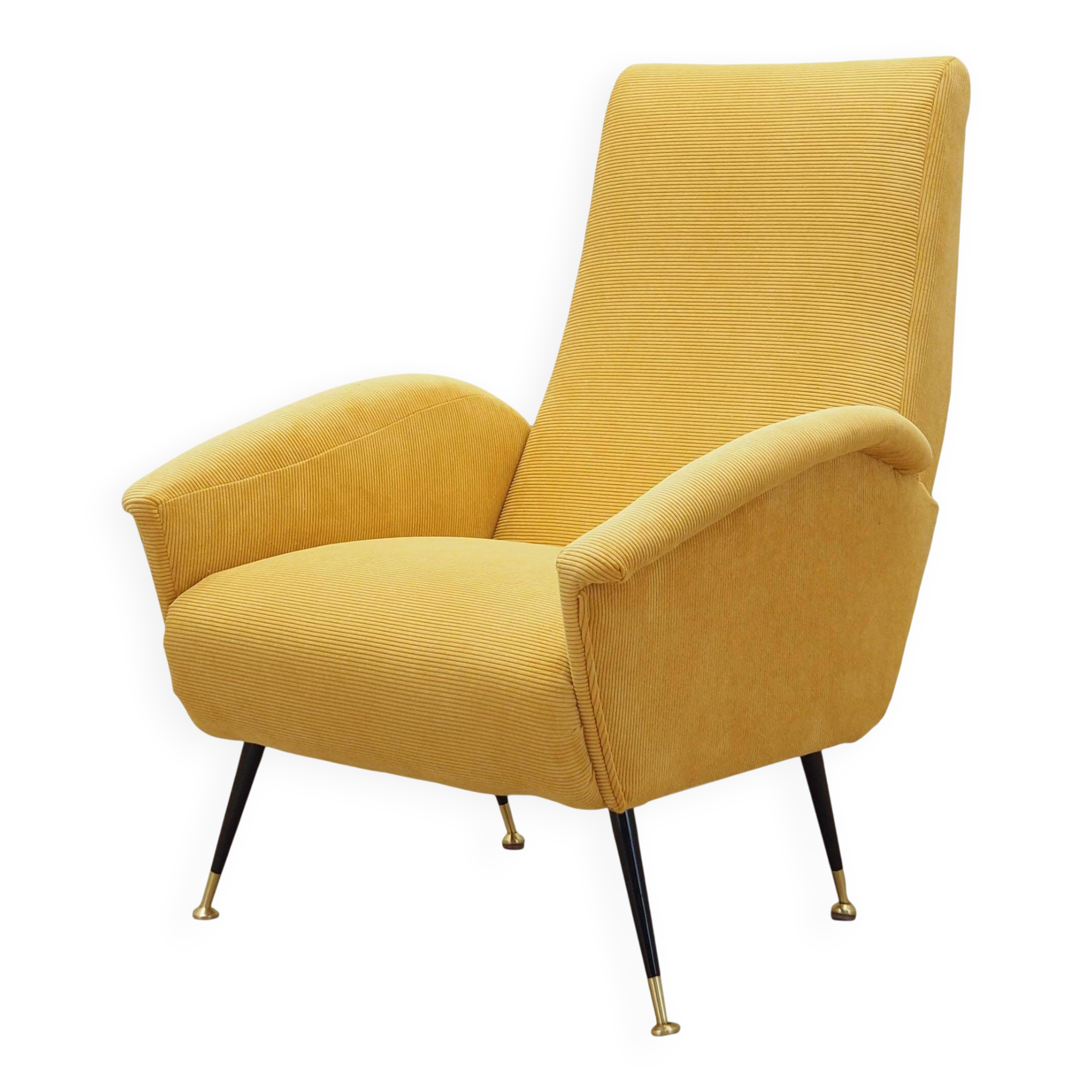 Yellow armchair, Italian design, 1970s, production: Italy