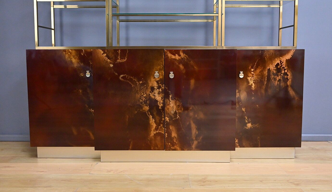 Rare lacquered library attributed to Guy Lefèvre, Maison Jansen – 1970