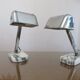 Pair of Art Deco lamps in chrome brass and Carrara marble 30s 40s