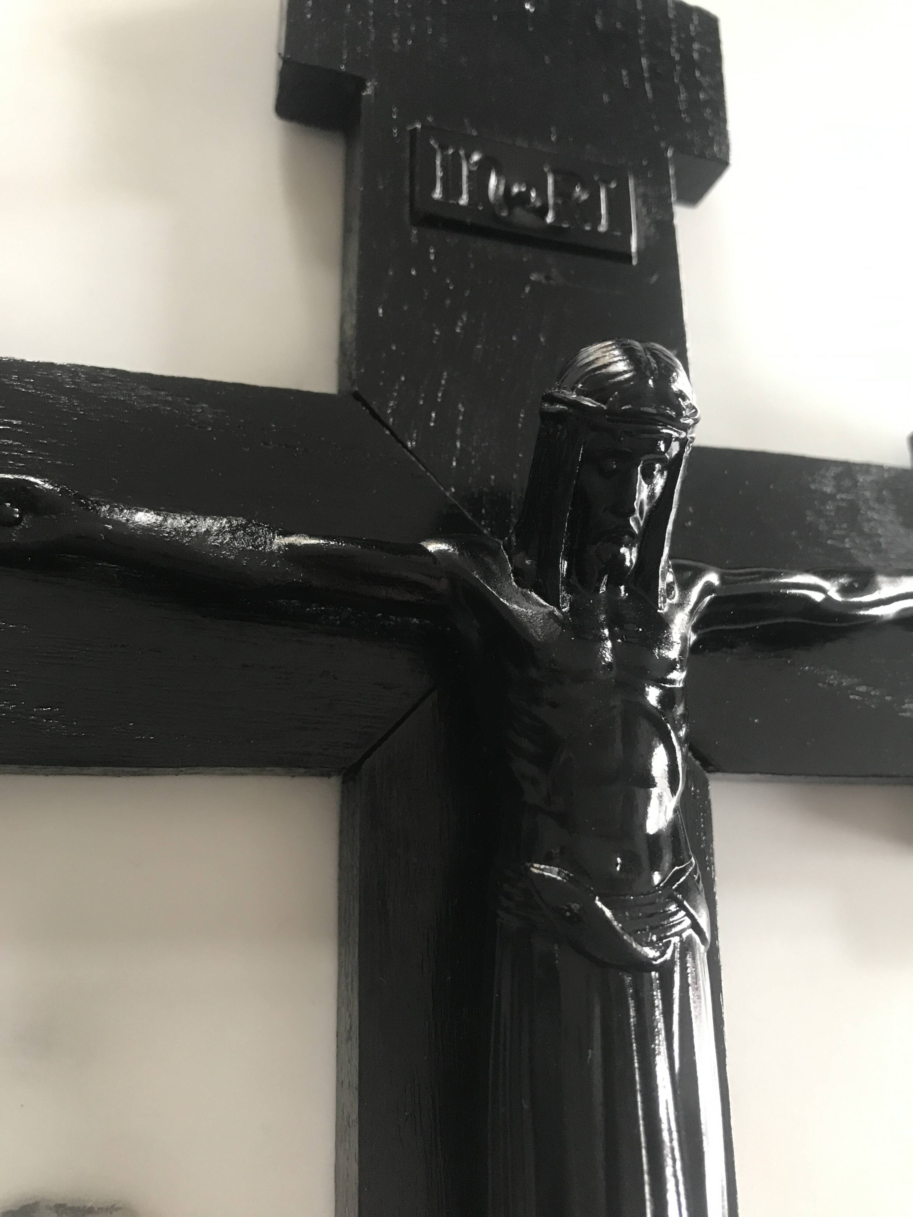 Antique black monochrome crucifix