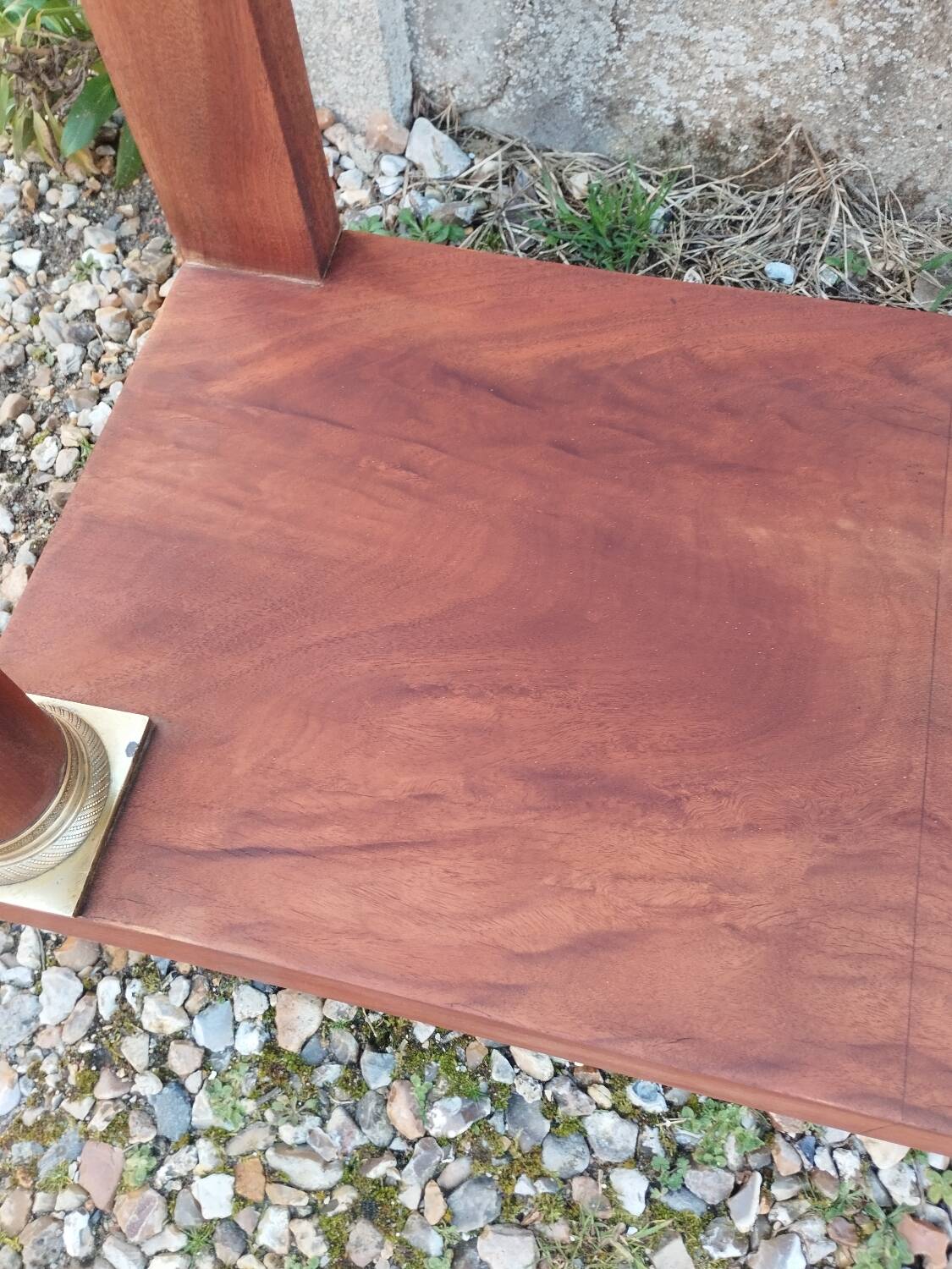 Console in old Empire style with a wooden frame and marble top.