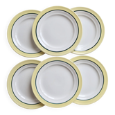 6 vintage dessert plates ceramic Céranord Saint-Amand model Nice