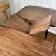 Extendable dining table for 4/6 people, dark walnut, 120/150 cm, 75 cm.