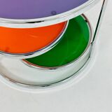 Vintage Kare Design Colorful Chrome and Glass Coffee Table