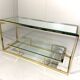 Brass & Bevelled Glass Two Tier Console Table 1970’s