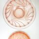 Vintage pink glass art deco candy box 1950