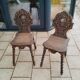 Pair of old Alsatian brutalist chairs