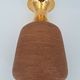 Vase in raw chamotte sandstone enameled with gold, Italy, Bitossi for Raymor, circa 1960/1970