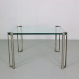 Peter Ghyczy for Ghyzcy Square Glass Coffee Table, 1970's Hollywood Regency