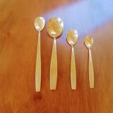 Midcentury modern gold tone flatware, 1970s