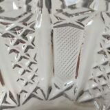 Ashtray/empty vintage pocket in cut bohemian crystal. decorated with diamond tips, braces