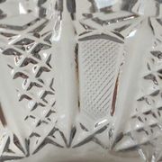 Ashtray/empty vintage pocket in cut bohemian crystal. decorated with diamond tips, braces
