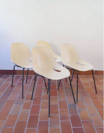 4 chrome chairs made in Italy 80's