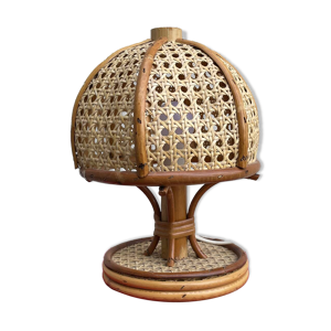 lampe en rotin vintage