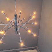 Vintage chrome sputnik style chandelier, 1970s