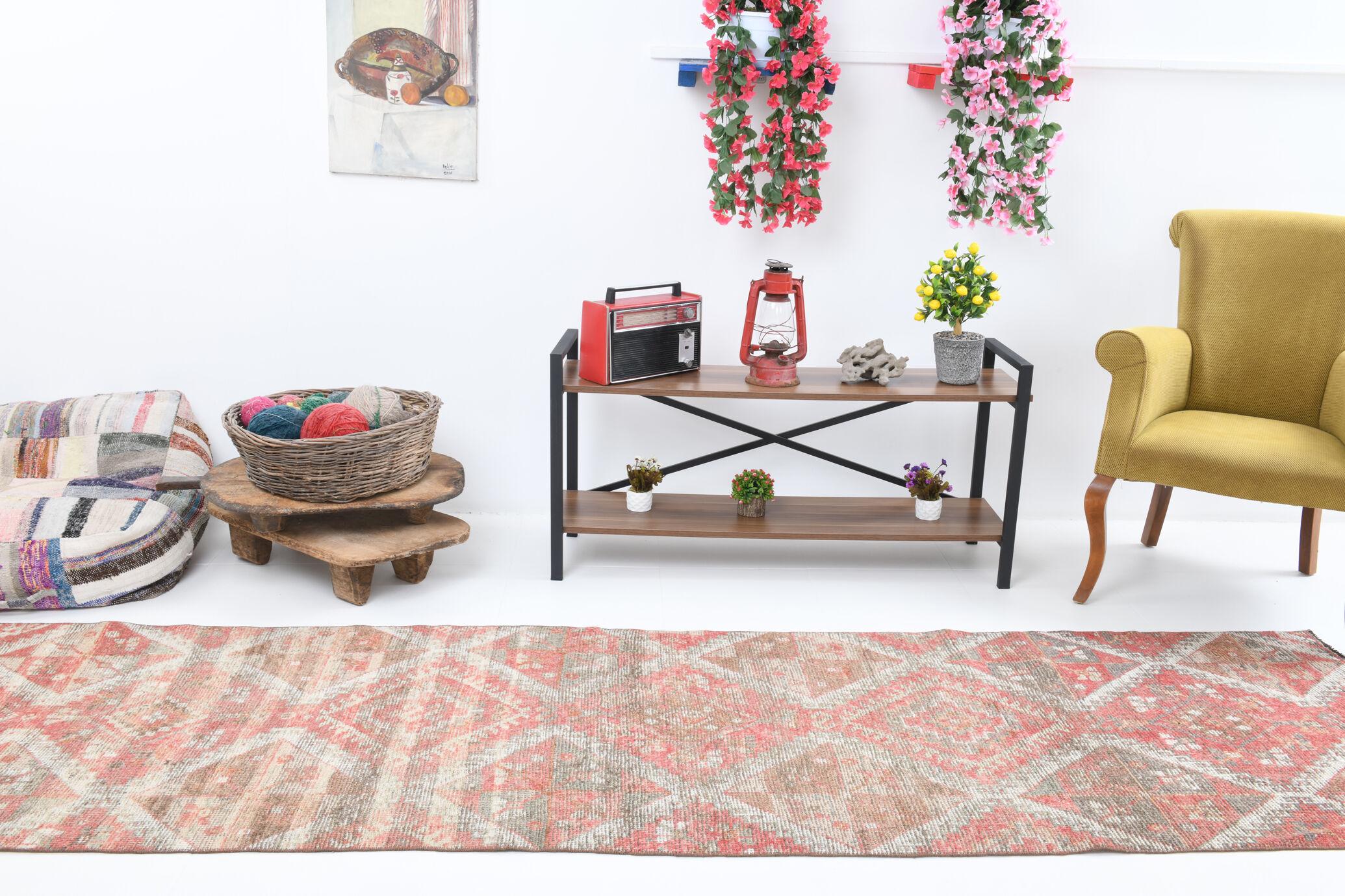 3x10 Geometric Oushak Runner Rug