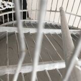 White painted rattan bird cage
