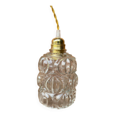 Vintage structured glass pendant globe.