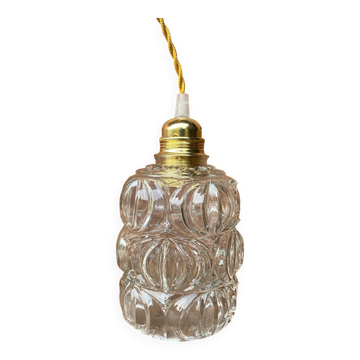 Vintage structured glass pendant globe.
