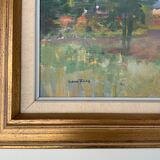 Swedish Modernist Landscape Oil Painting 1960s